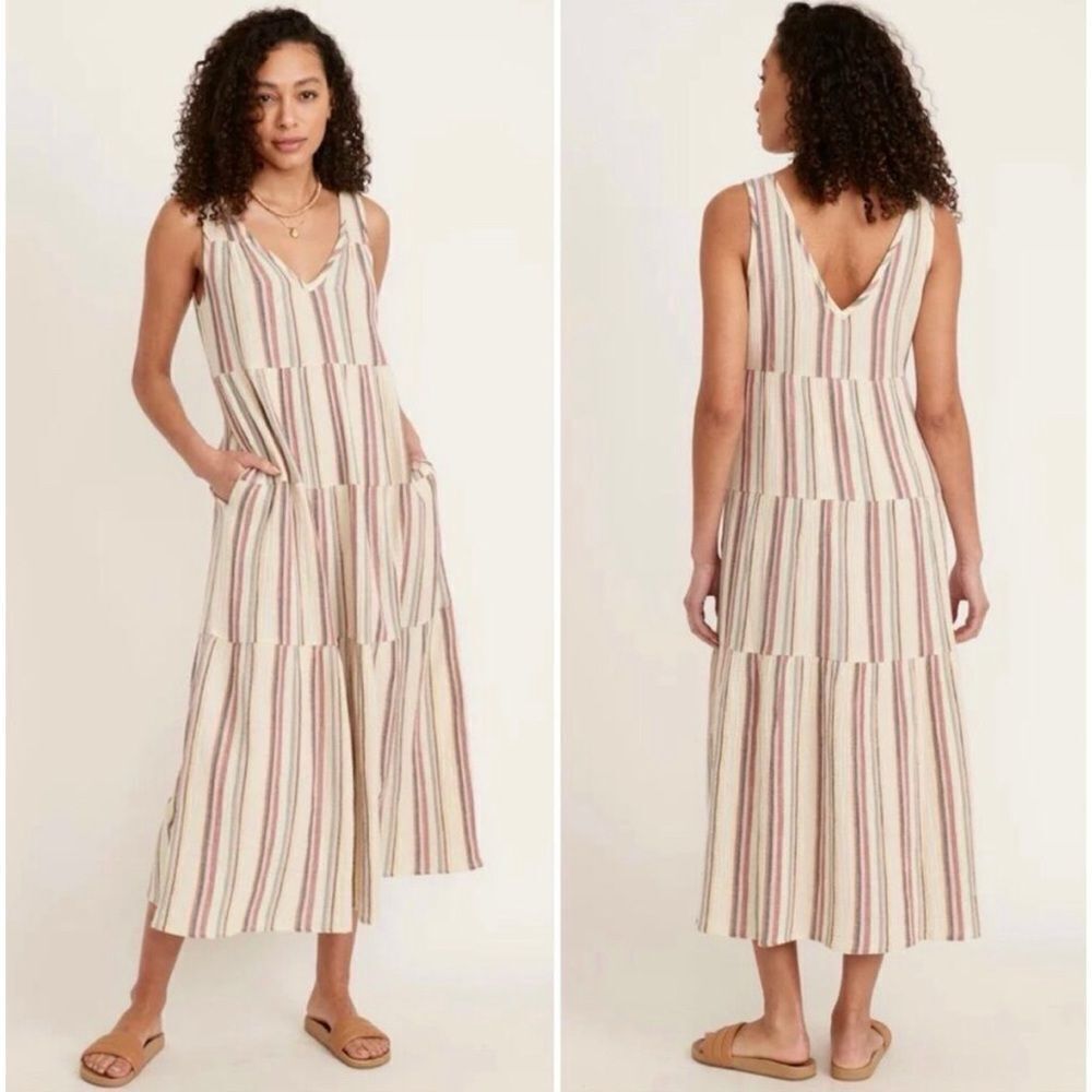 Marine layer Corinne Maxi Dress in
Multi Stripe Size M/ Pristine